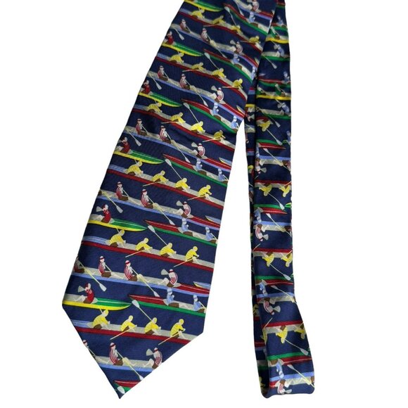 Vintage Alynn men’s silk row crew print necktie - Picture 4 of 9